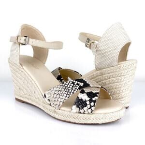 Nine West Joydyn8 Espadrille Wedge Sandals - Snake Skin - Size 11